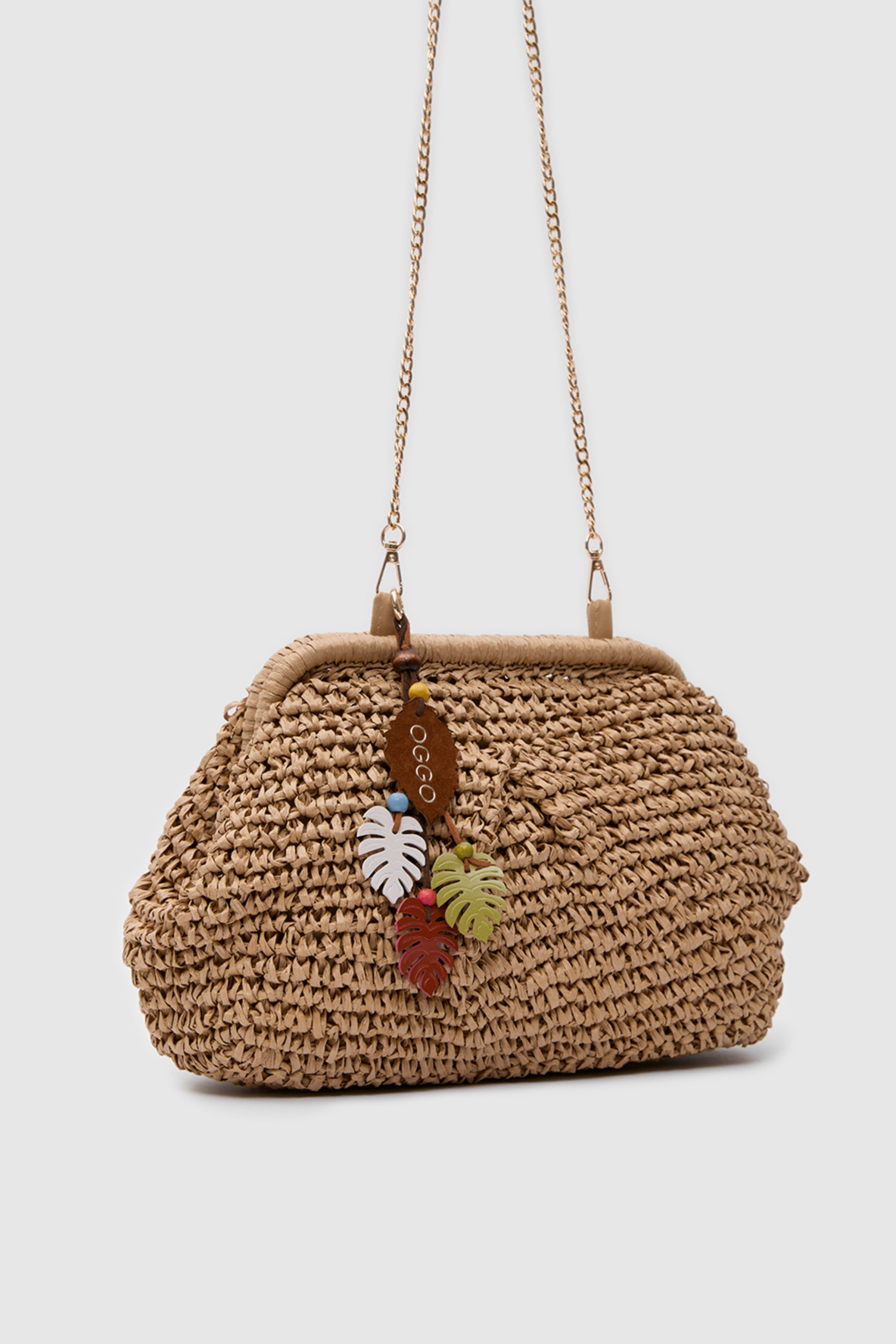 OGGO WİCKER Mono Pleat Clutch M