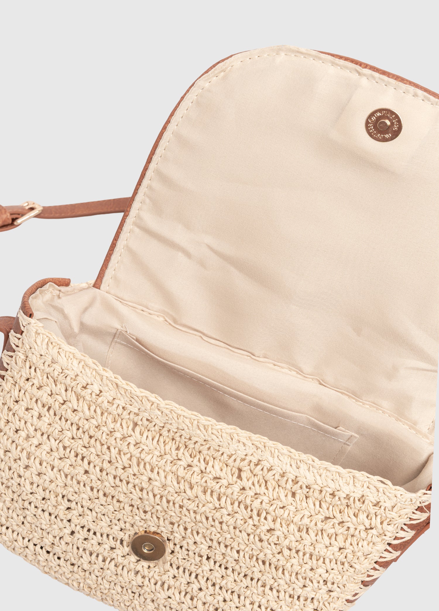 OGGO Deri Saplı Hasır Çapraz Çanta