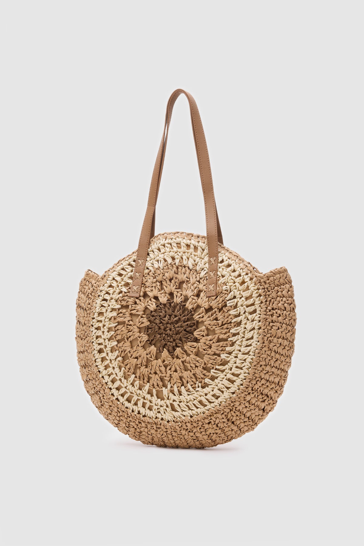 OGGO Hasır Omuz Çantası - Deri Saplı