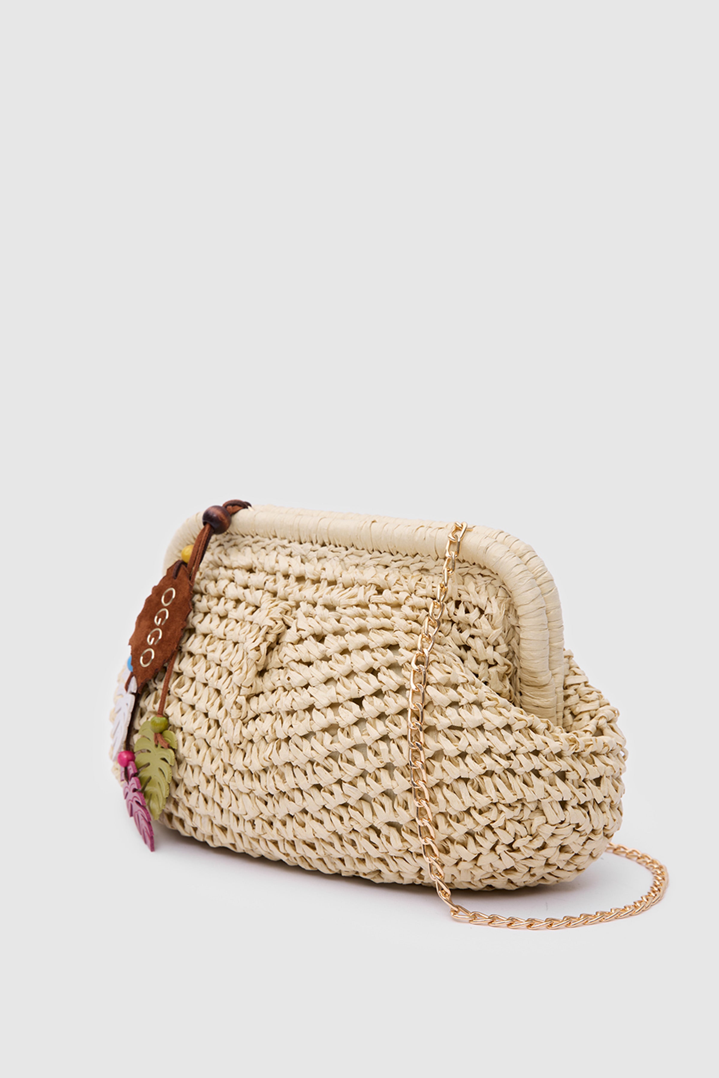 OGGO WİCKER Mono Pleat Clutch S