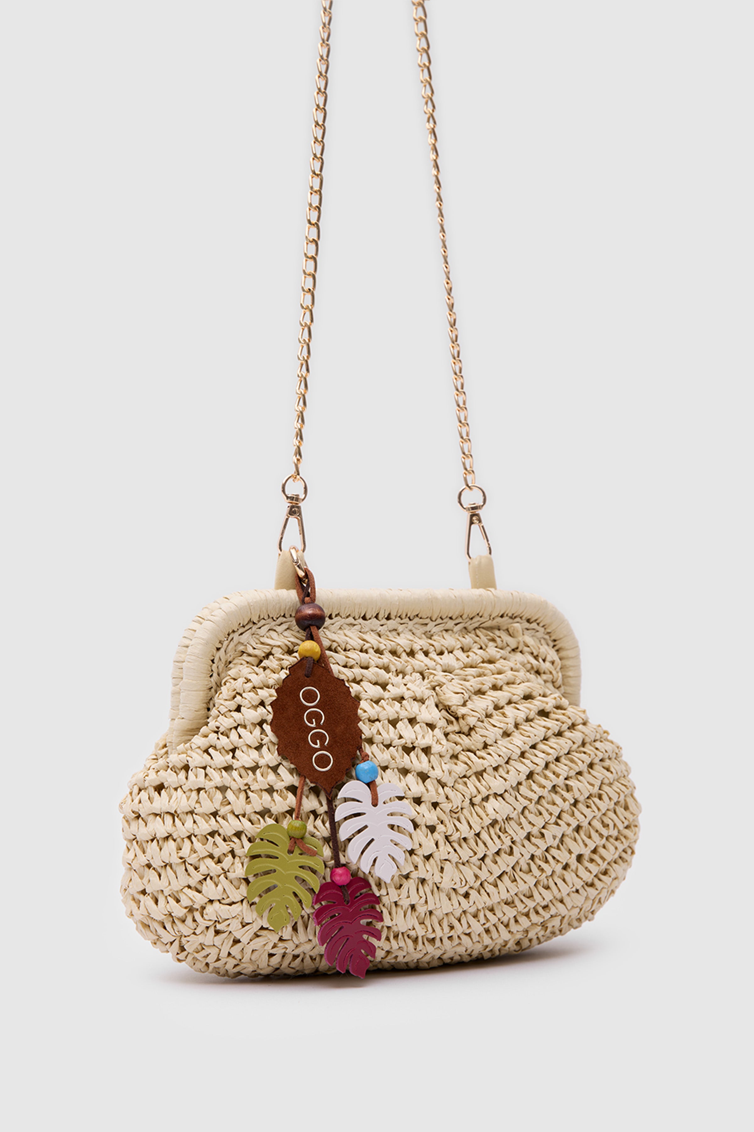 OGGO WİCKER Mono Pleat Clutch S
