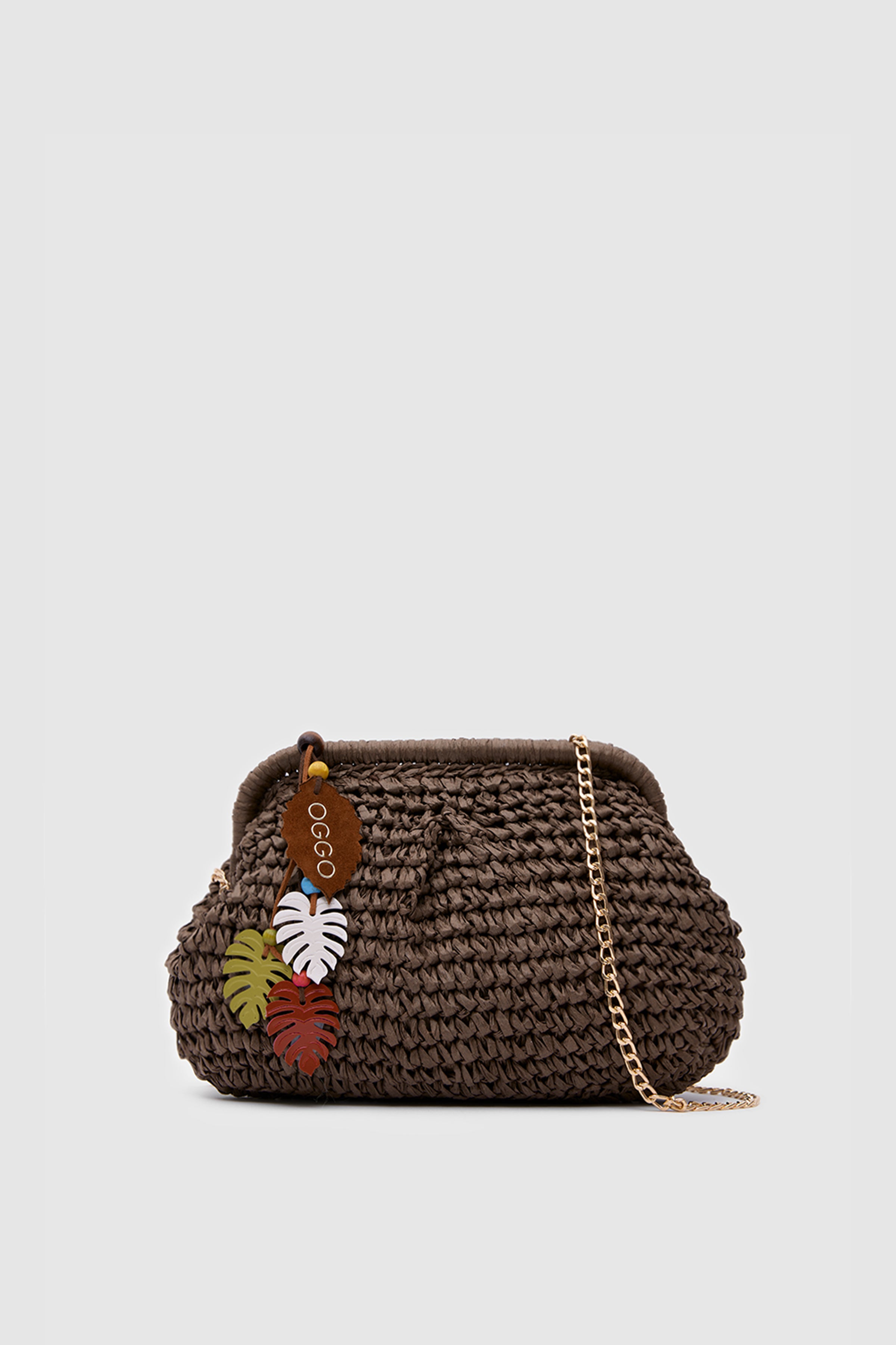 OGGO WİCKER Mono Pleat Clutch S
