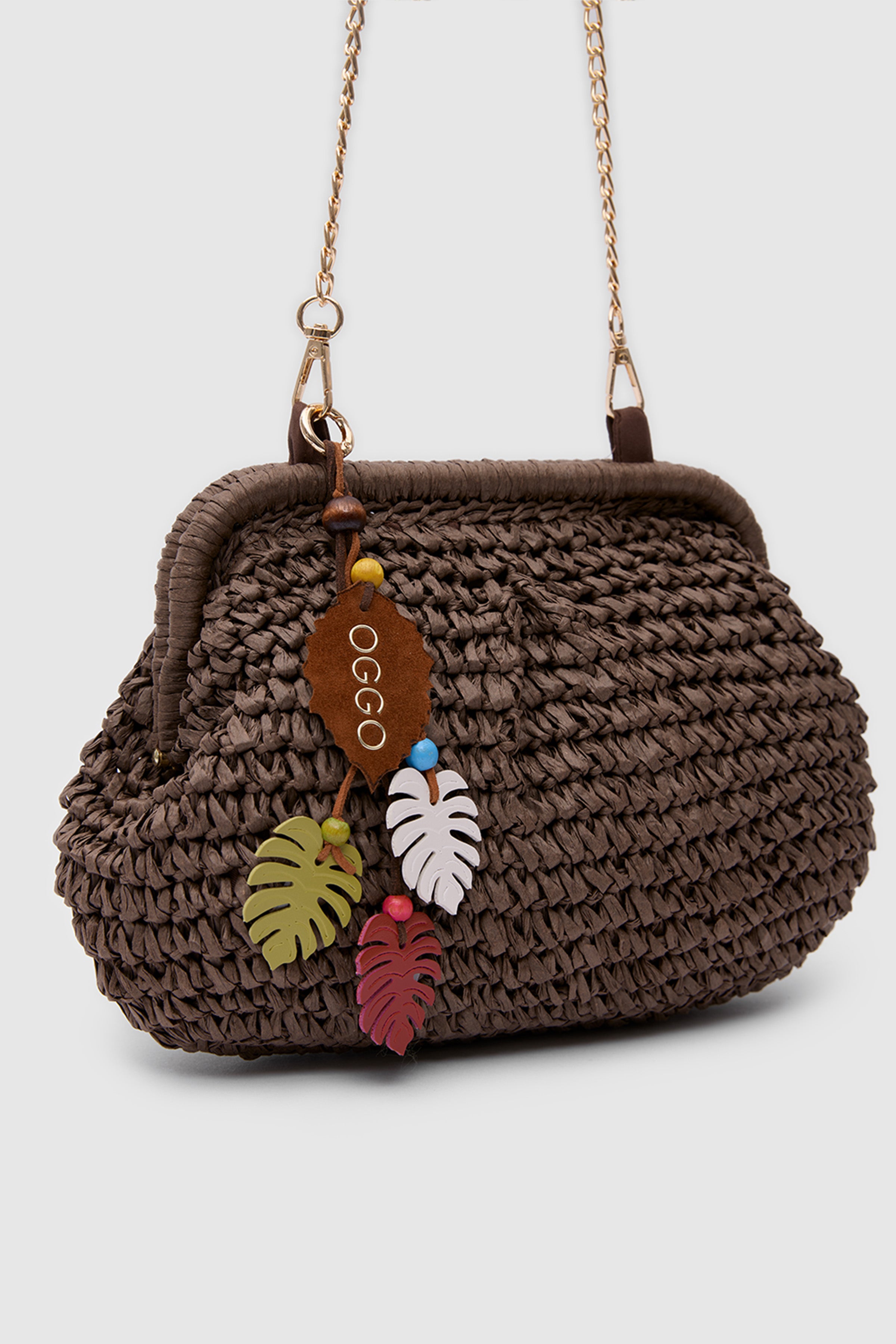OGGO WİCKER Mono Pleat Clutch S