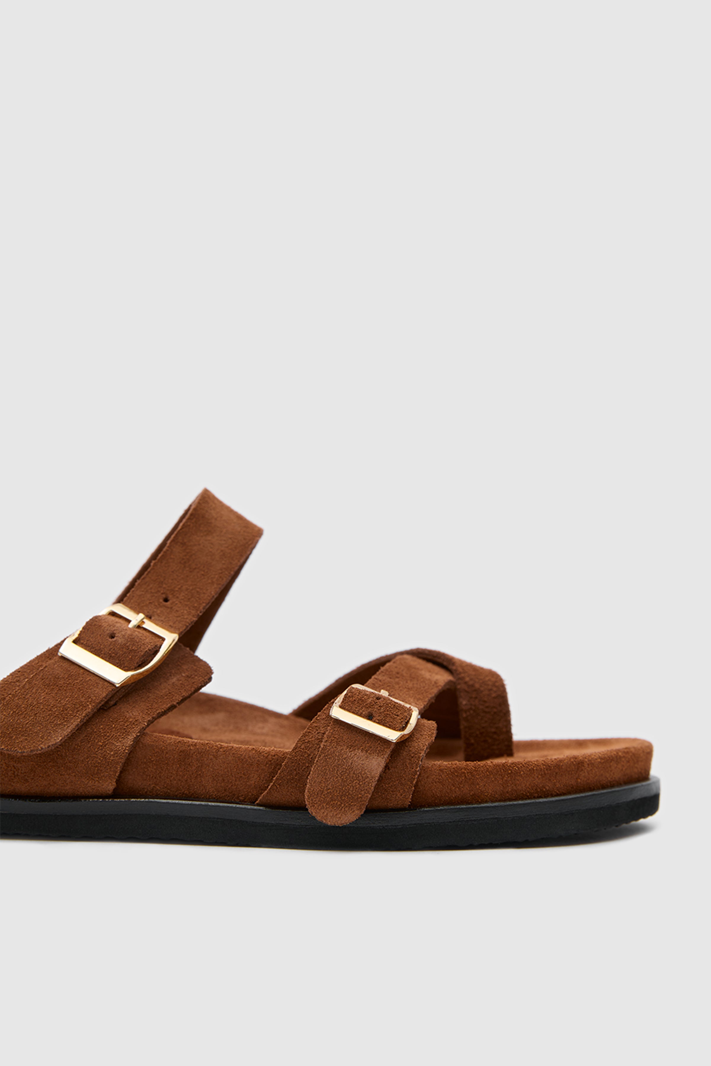 TERRA NOMAD SÜET DERİ ÇİFT TOKALI SANDALET