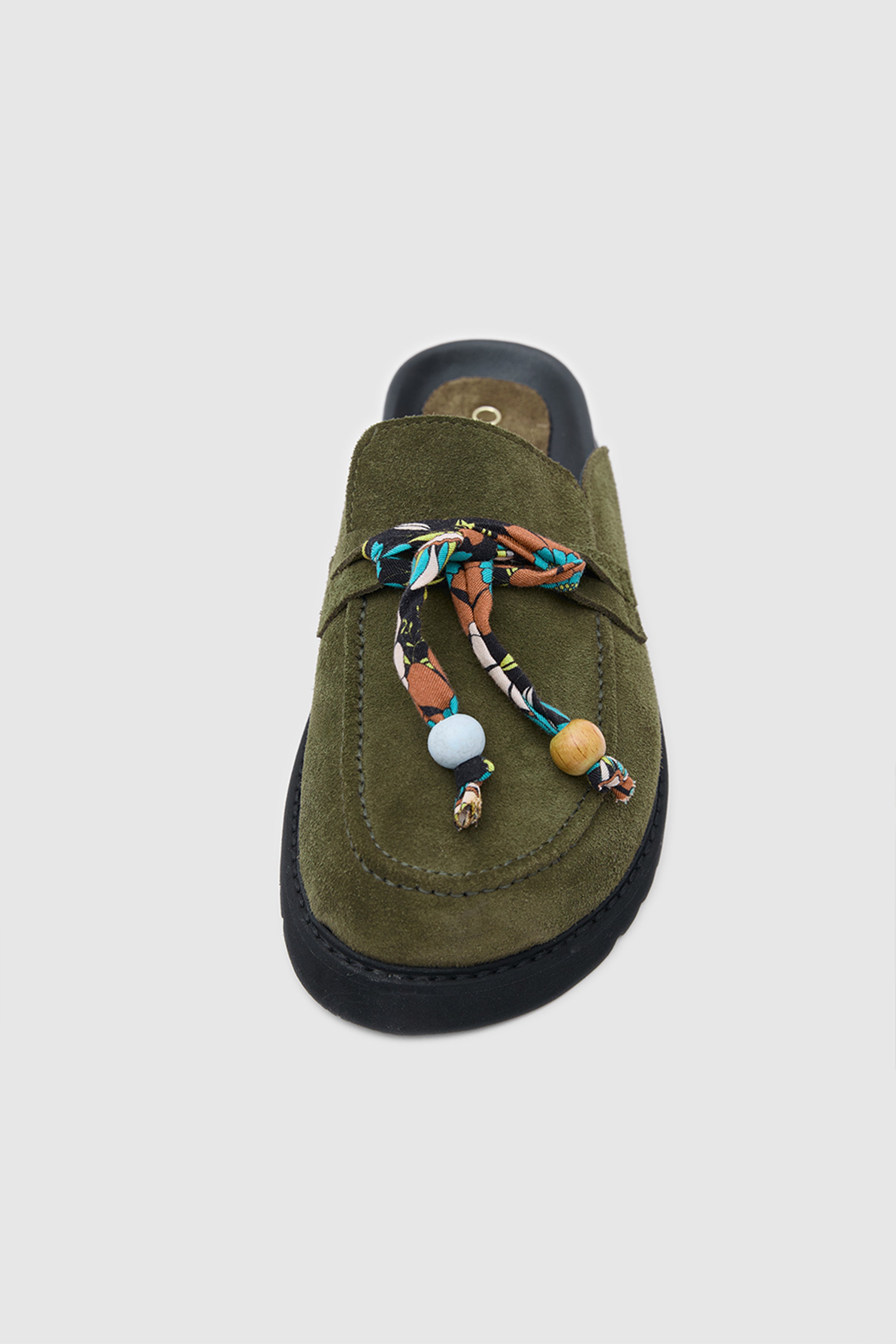 TERRA ARTİSAN SCARF SÜET DERİ FULARLI SANDALET