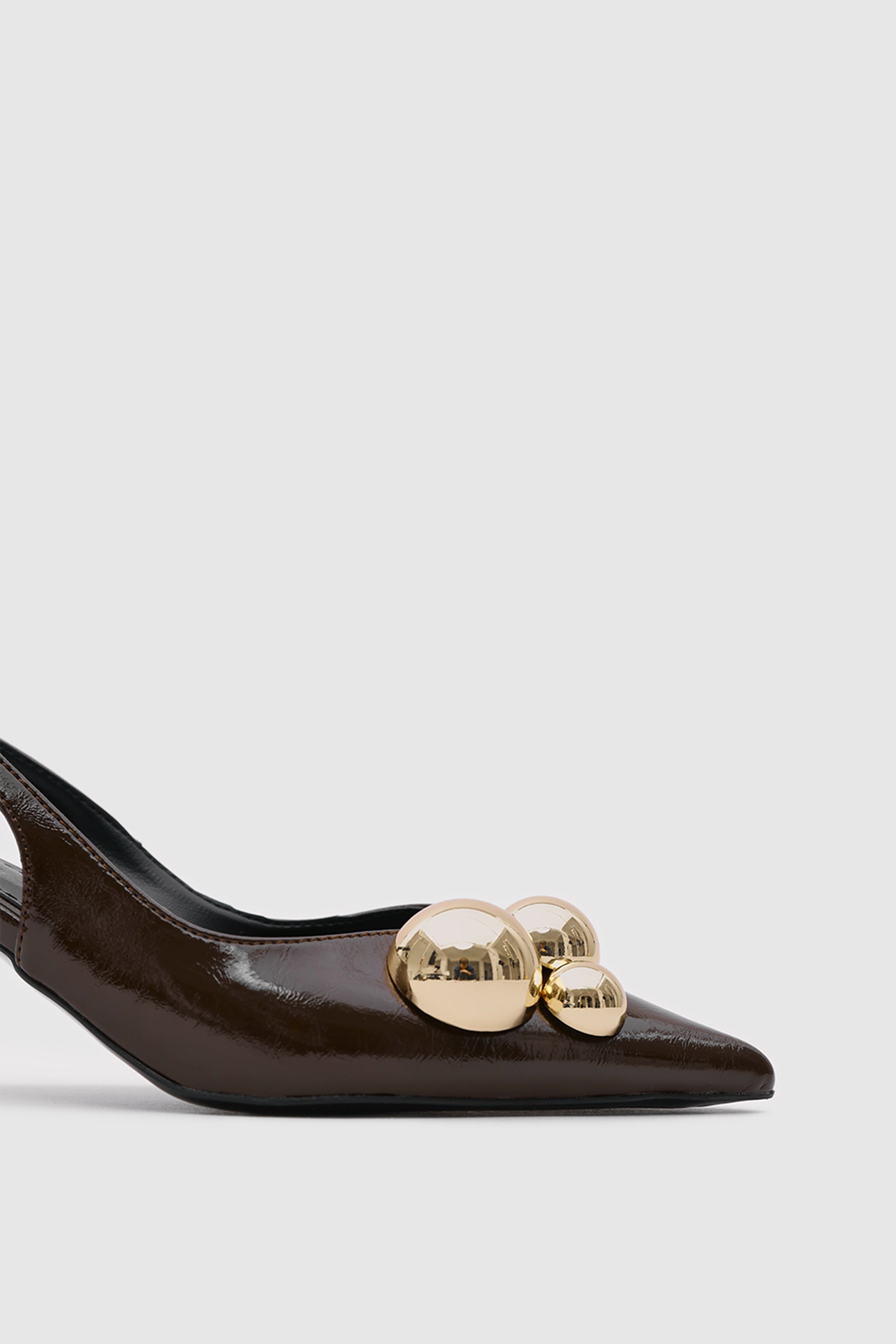 SUVEA AUREA Leather Slingback Heel